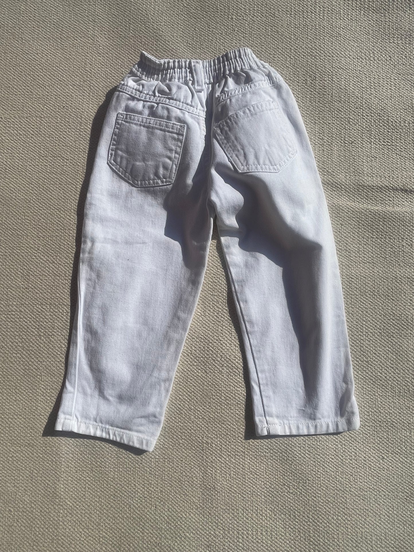 White Crochet Flower Jeans Age 2-3 years