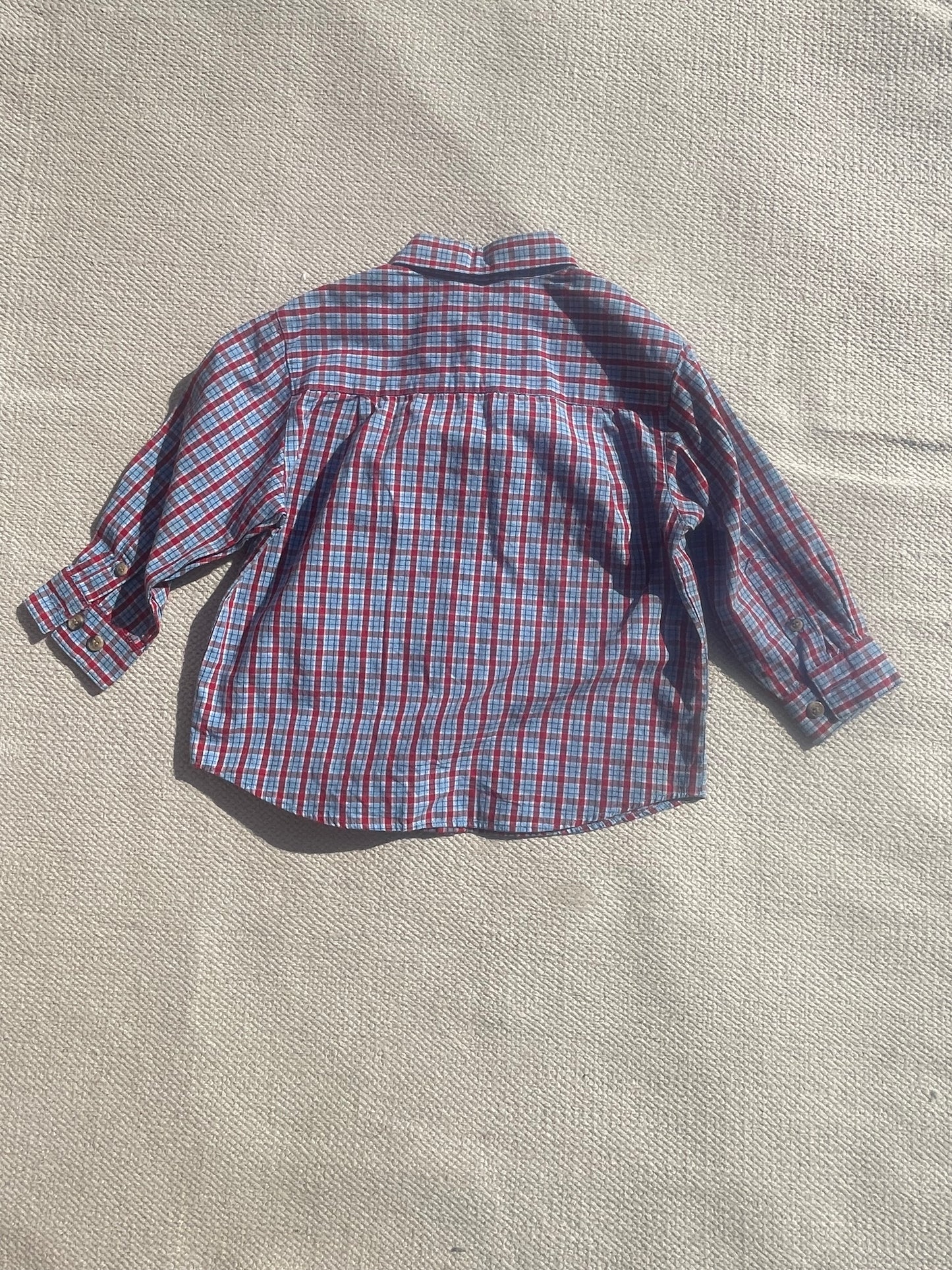 Classic Red & Blue Check Cotton Shirt Age 18-24 Months