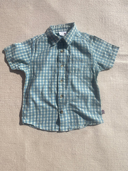 Classic Green & Blue Check Cotton Shirt Age 2-3 Years