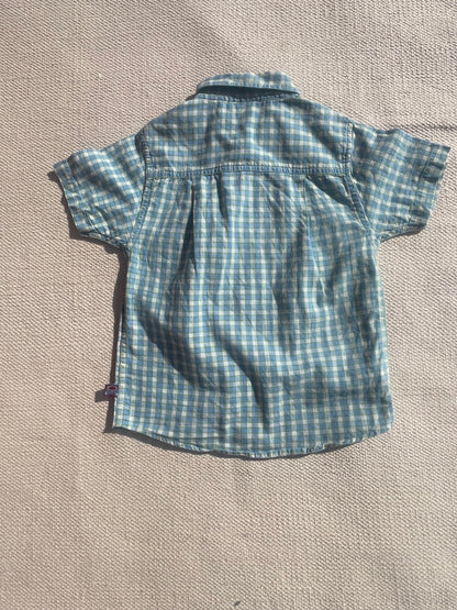 Classic Green & Blue Check Cotton Shirt Age 2-3 Years