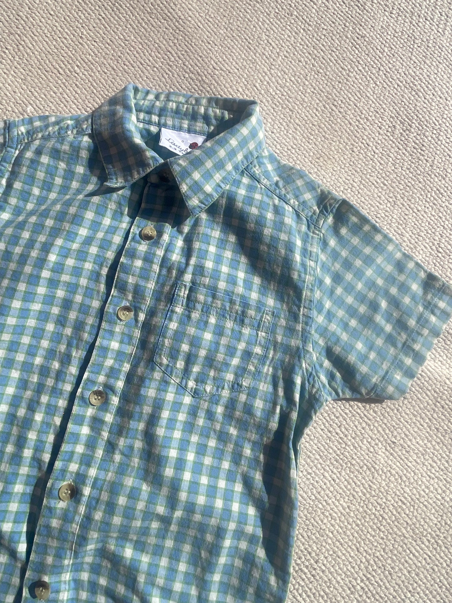 Classic Green & Blue Check Cotton Shirt Age 2-3 Years