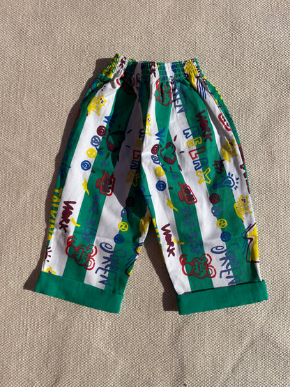 Green Jazzy Print twill trousers Age 18-24 Months