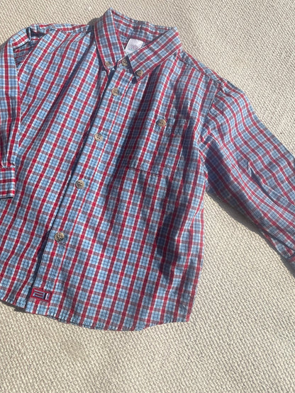 Classic Red & Blue Check Cotton Shirt Age 18-24 Months