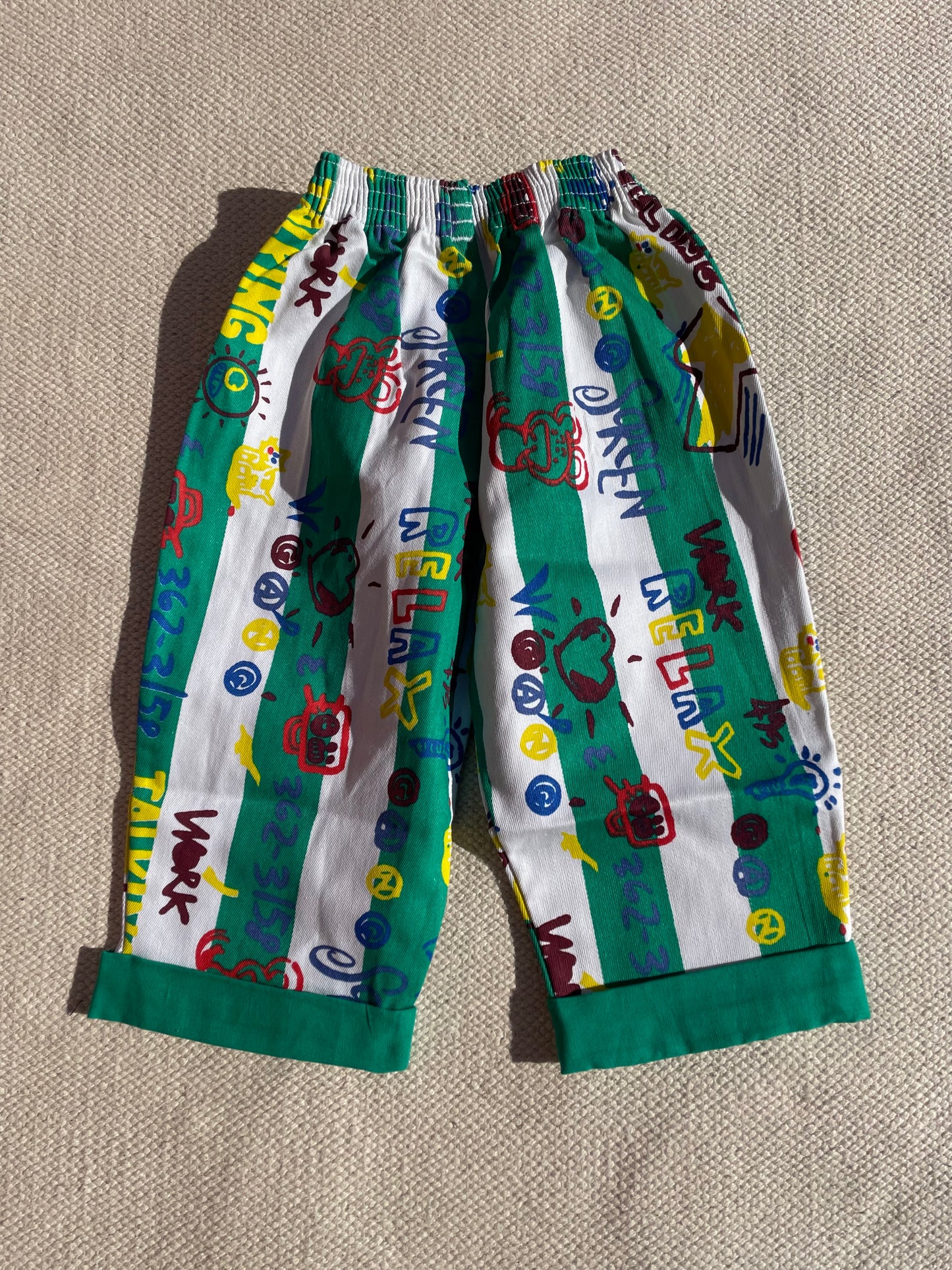 Green Jazzy Print twill trousers Age 18-24 Months