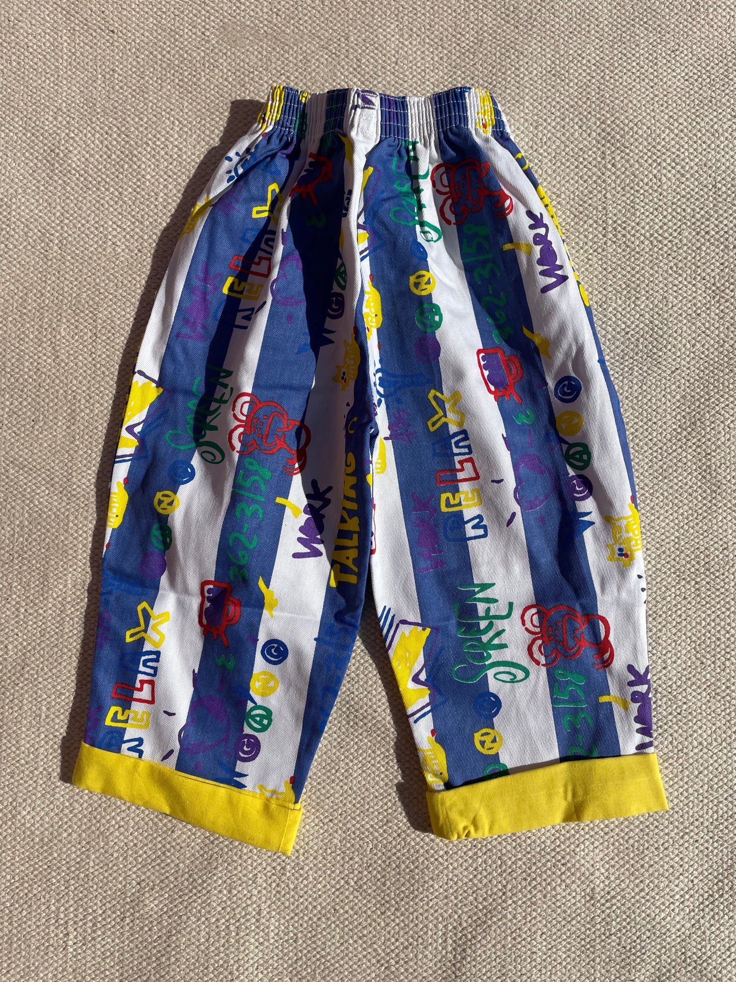 Blue Jazzy Print twill trousers Age 2-3 Years