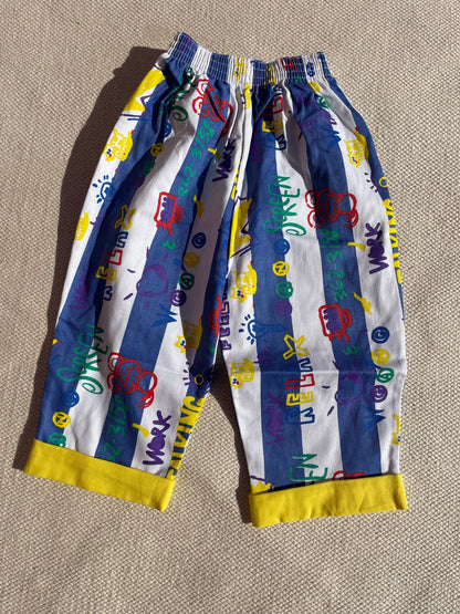 Blue Jazzy Print twill trousers Age 2-3 Years