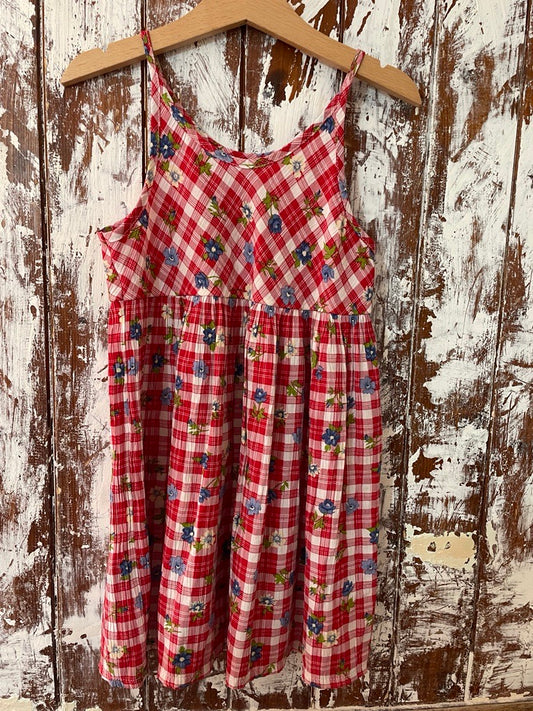 Ditsy Floral Printed Check Dress Age 2-3 Years